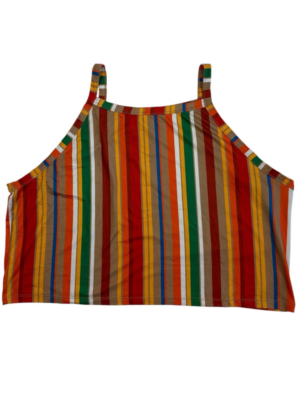 It's® Striped Multicolor Cropped Tank Plus Size Like New 2X Summer Boho Festival